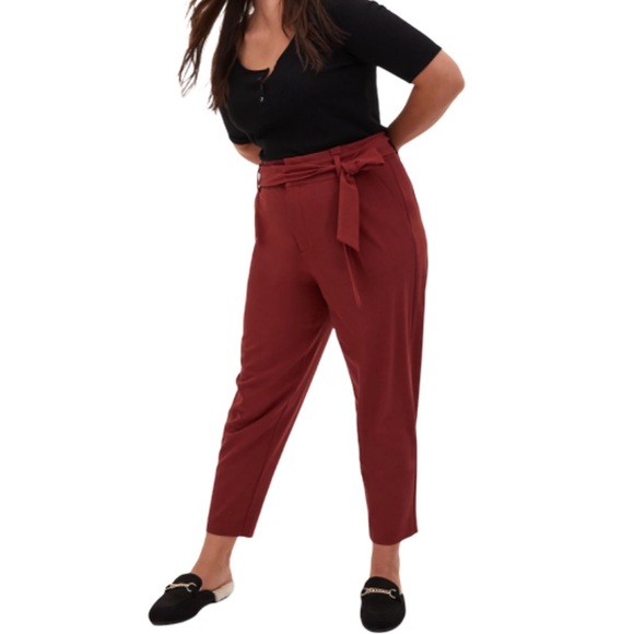 Torrid Brown self tie tapered pant NWT - Picture 4 of 13